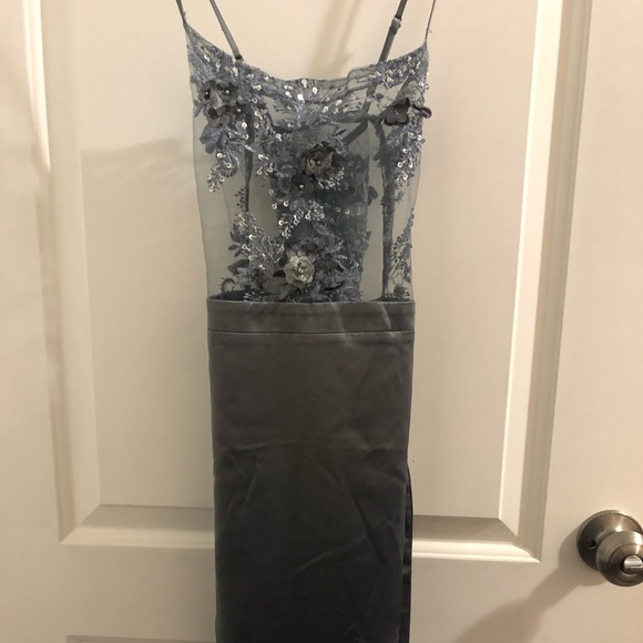 Mesh floral top, satin skirt bottom! - Picture 4 of 7